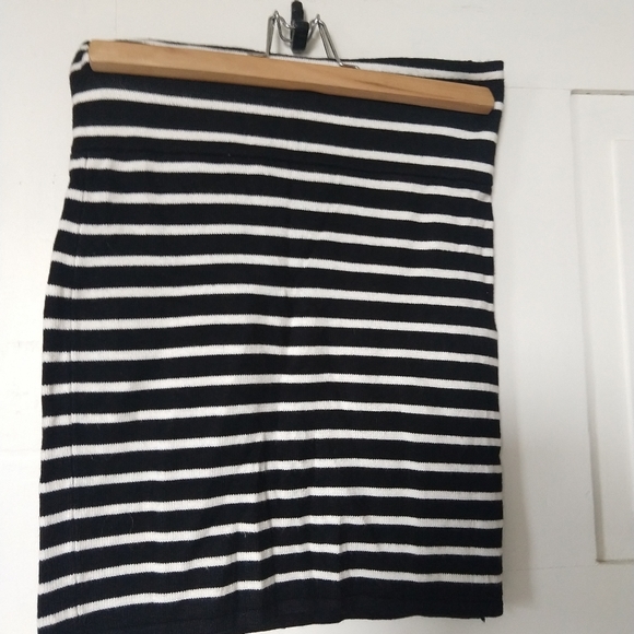 Active Basic Dresses & Skirts - Black and white striped sweater skirt